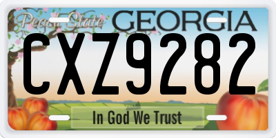 GA license plate CXZ9282