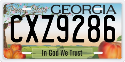GA license plate CXZ9286