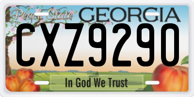 GA license plate CXZ9290