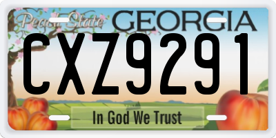 GA license plate CXZ9291