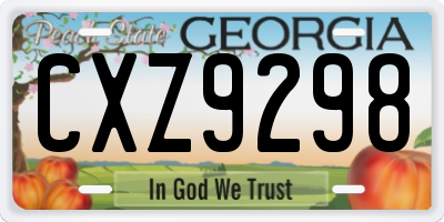 GA license plate CXZ9298