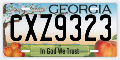 GA license plate CXZ9323