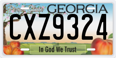 GA license plate CXZ9324