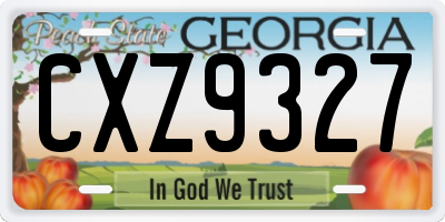 GA license plate CXZ9327