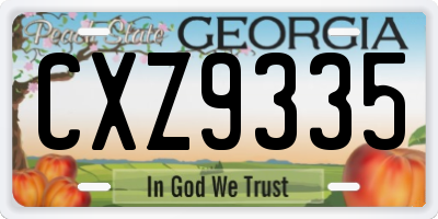GA license plate CXZ9335