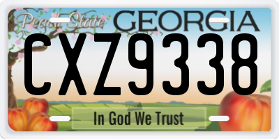 GA license plate CXZ9338