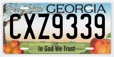 GA license plate CXZ9339