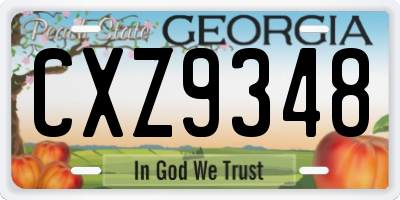 GA license plate CXZ9348