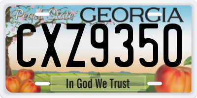 GA license plate CXZ9350