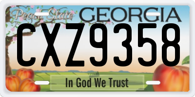 GA license plate CXZ9358
