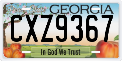 GA license plate CXZ9367