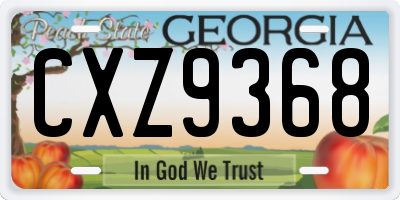 GA license plate CXZ9368