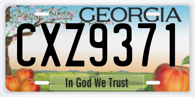 GA license plate CXZ9371