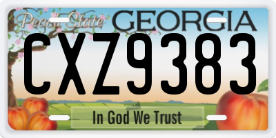 GA license plate CXZ9383