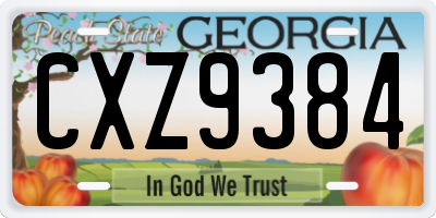 GA license plate CXZ9384
