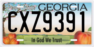 GA license plate CXZ9391