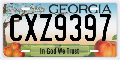 GA license plate CXZ9397