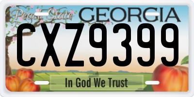GA license plate CXZ9399