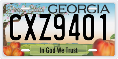 GA license plate CXZ9401