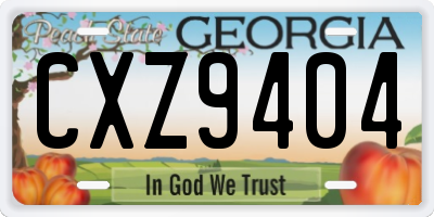 GA license plate CXZ9404