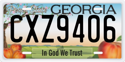 GA license plate CXZ9406