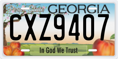 GA license plate CXZ9407