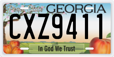 GA license plate CXZ9411