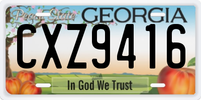GA license plate CXZ9416