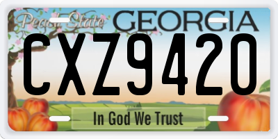 GA license plate CXZ9420