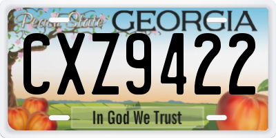 GA license plate CXZ9422