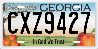 GA license plate CXZ9427