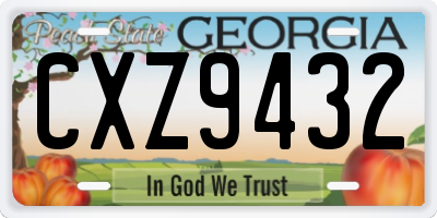 GA license plate CXZ9432