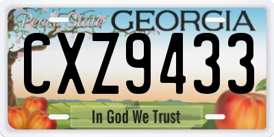 GA license plate CXZ9433