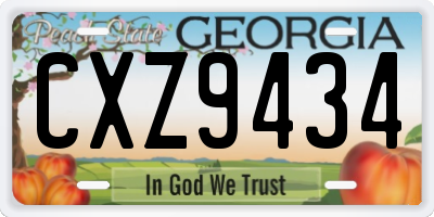 GA license plate CXZ9434