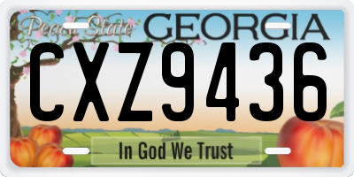 GA license plate CXZ9436