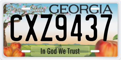 GA license plate CXZ9437