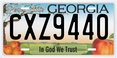 GA license plate CXZ9440
