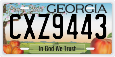 GA license plate CXZ9443