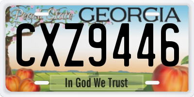 GA license plate CXZ9446
