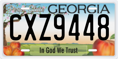 GA license plate CXZ9448