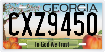 GA license plate CXZ9450
