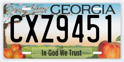 GA license plate CXZ9451