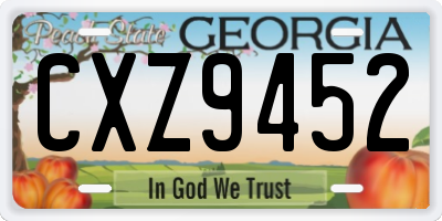 GA license plate CXZ9452
