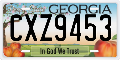 GA license plate CXZ9453