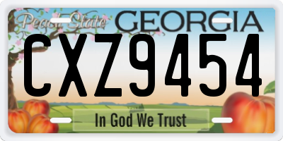 GA license plate CXZ9454