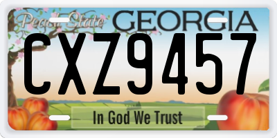 GA license plate CXZ9457