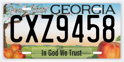GA license plate CXZ9458