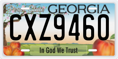 GA license plate CXZ9460