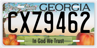 GA license plate CXZ9462