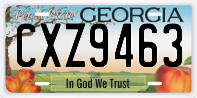 GA license plate CXZ9463